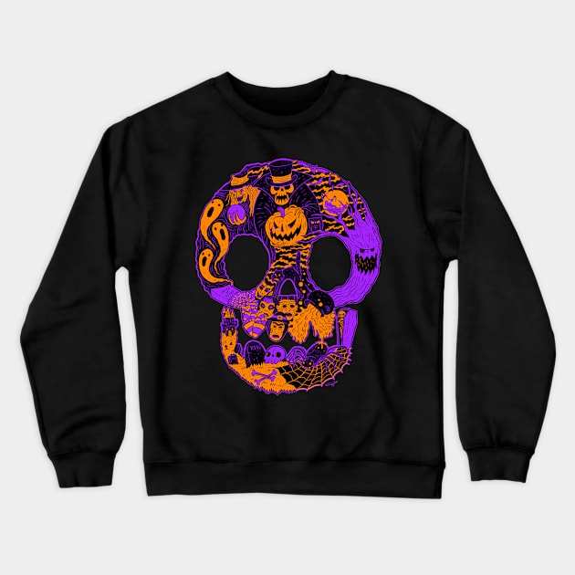 Halloween Skull! Crewneck Sweatshirt by chrisraimoart